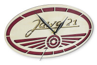 Zegar drewniany - logo Jawa 21 16,5x29,5cm