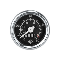 Prędkościomierz 80km/h z podświetleniem Babetta - czarna tarcza