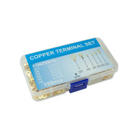 Zestaw nieizolowanych końcówek kablowych 3-10mm zaciskanych (150 szt.) - mosiężnych