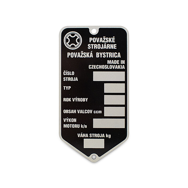 Etykieta na ramę Jawa 90