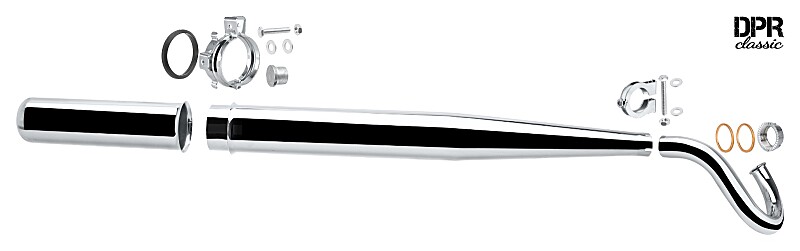 Zestaw wydechowy Simson S51, S60, S70 Enduro - standard D28 DPR