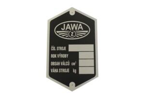 Etykieta na ramę Jawa Perák