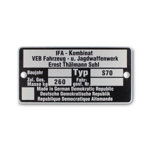 Etykieta na ramkę SIMSON S70