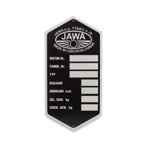 Etykieta na ramę Jawa 250/350 Panelka - niemiecka