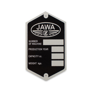 Etykieta na ramę Jawa 250/350 Pérák - angielski typ nr 2