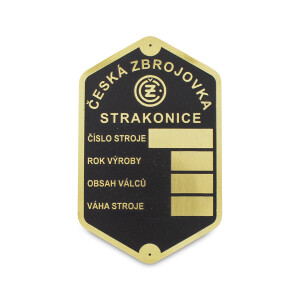 Etykieta na ramę ČZ 125/150 C - mosiądz trawiony