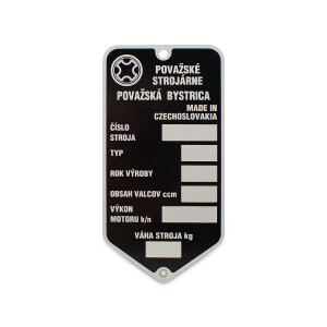 Etykieta na ramę Jawa 90