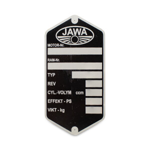 Etykieta na ramę Jawa 553, 554, 579 - szwedzka