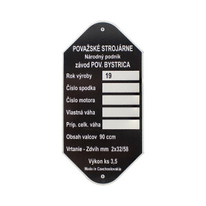 Etykieta na ramę podwójnego tłoka Manet 90 – aluminium