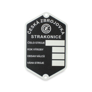 Etykieta na ramę ČZ 125/150 C - trawiona