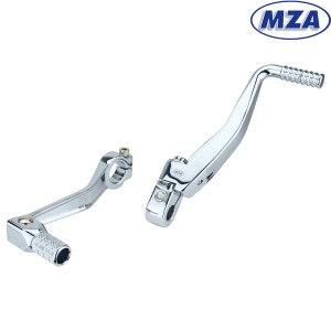 Sportowa dźwignia zmiany biegów i rozrusznika Simson S51 - chrom - zestaw MZA