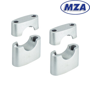 Zacisk kierownicy Simson S51 - zestaw srebrny - MZA