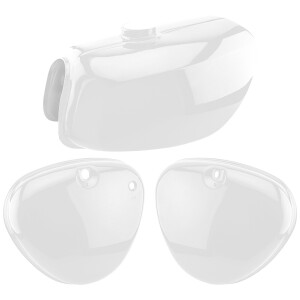 Simson S51 Elektronik biały zbiornik na pokrywę schowka - USZKODZONY