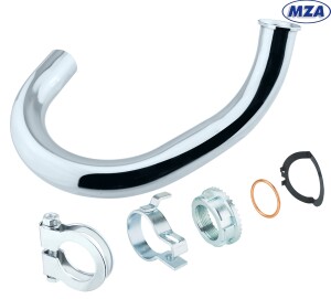 Kolanko wydechowe Simson SR50, SR80 (skuter) D32 z osprzętem - MZA