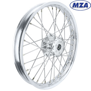 Kolo kompletní Simson hliníkový ráfek 1,5 x16 (paprsek nerez) pro kotoučovou brzdu - MZA