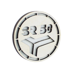 Drewniany magnes Simson SR50 - 6cm - biały