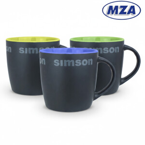 Matowy czarny kubek z napisem Simson - MZA